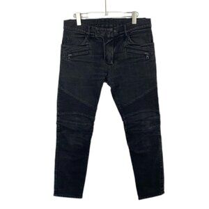 017334 Balmain Smoky Grey Cotton Jeans Size 33 Slightly Frayed